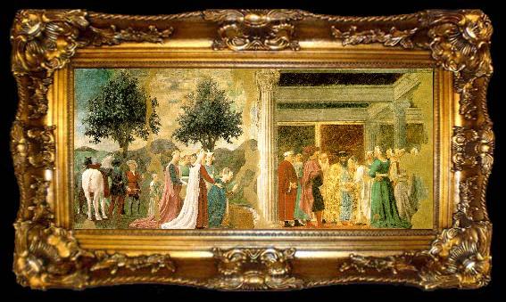 framed  Piero della Francesca Adoration of the Holy Wood and the Meeting of Solomon and the Queen of Sheba, ta009-2